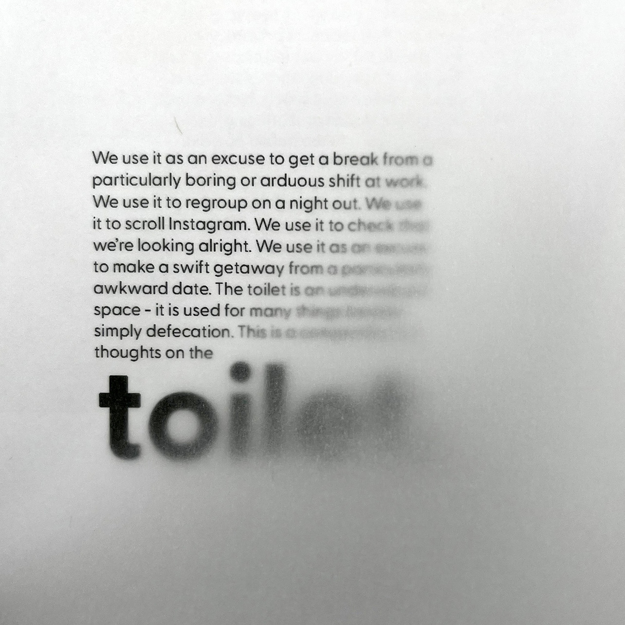 The Toilet Publication Cover